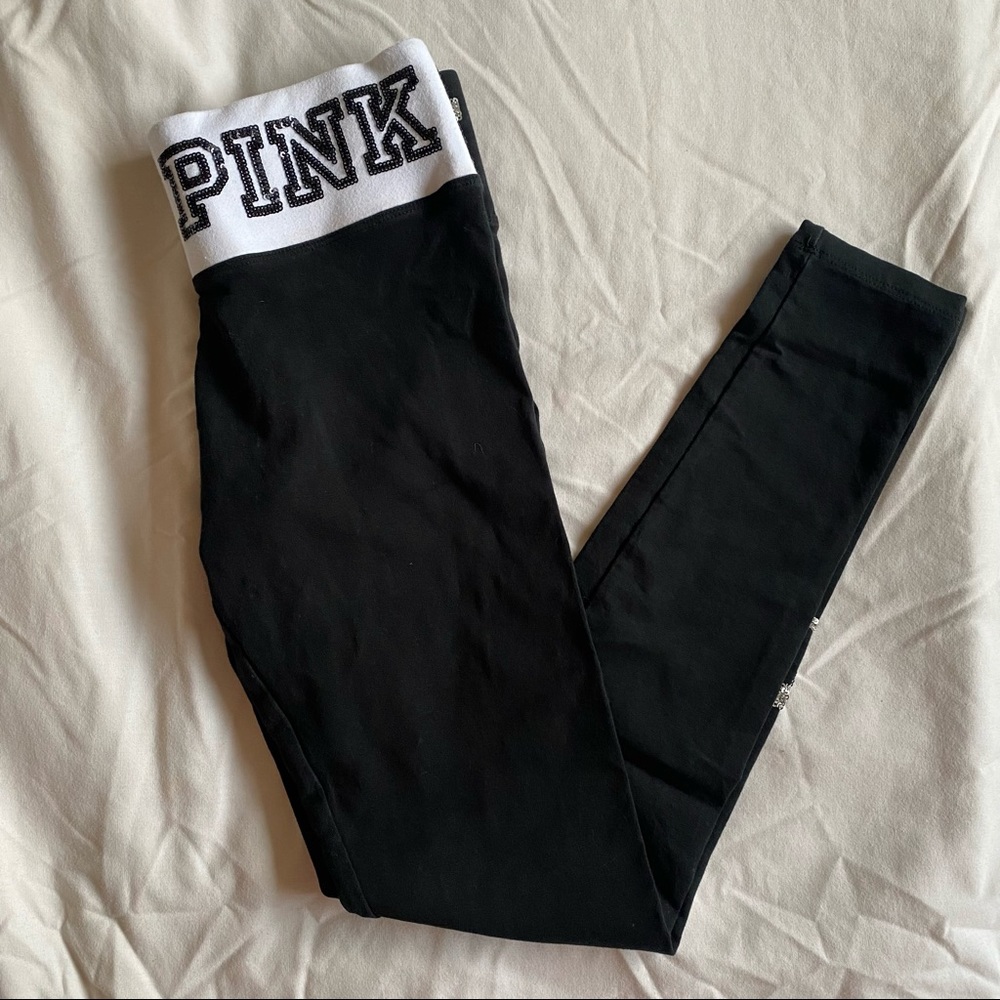 PINK bling cotton yoga pants